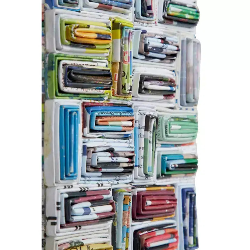 Glass Handmade Recycled Magazine Frame Wall Mirror Multi Colored - Olivia & May