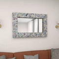 Glass Handmade Recycled Magazine Frame Wall Mirror Multi Colored - Olivia & May