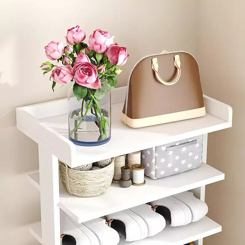 Tree City - Wide 7-Tier 45'' Double Row Wooden Shoe Rack for Entryway & Closet,Holds 14-20 Pairs