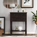 GDFStudio Alice Solid Wood Console Table with Drawers and Bottom Shelf