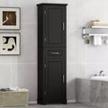 GDFStudio Isabella Modern Wood Tall Bathroom Storage Cabinet with Adjustable Shelves