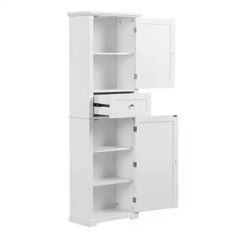 Okak Bathroom Storage Cabinet, Freestanding Storage Cabinet with Adjustable Shelves and 1 Drawer, Bathroom Floor Cabinet Living Room