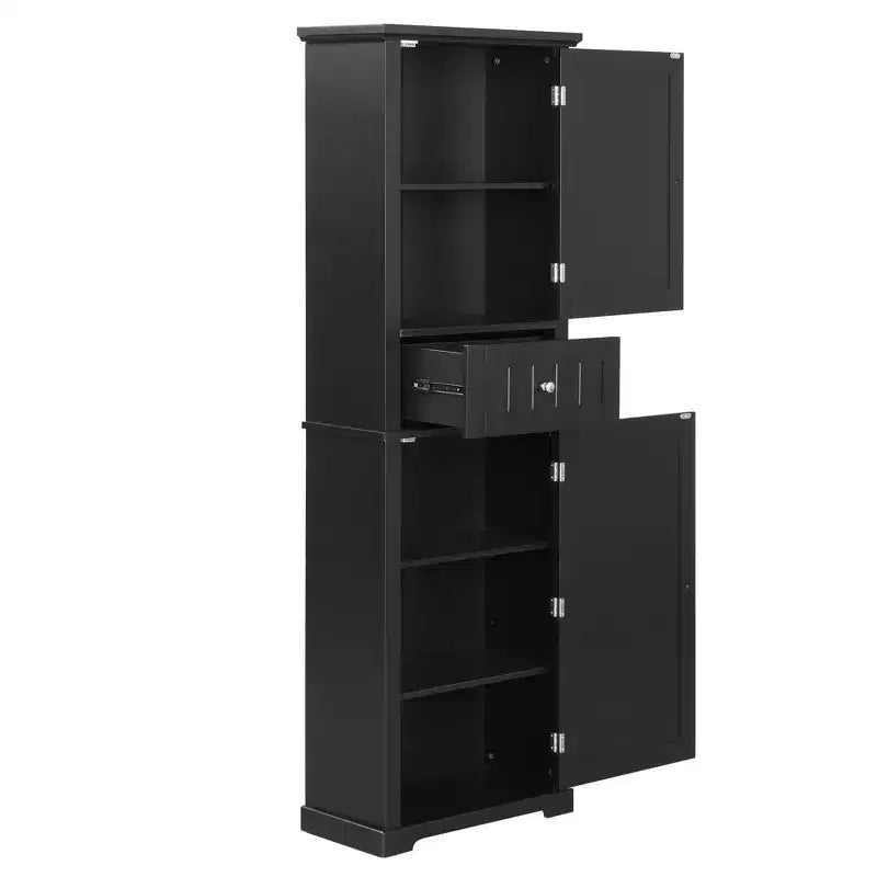 Okak Bathroom Storage Cabinet, Freestanding Storage Cabinet with Adjustable Shelves and 1 Drawer, Bathroom Floor Cabinet Living Room