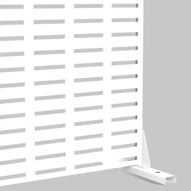 MAYEERTY Room Divider Screen Abraham Grid White Galvanized Sheet 72x47x16in 3-Piece Set 3-Piece Set