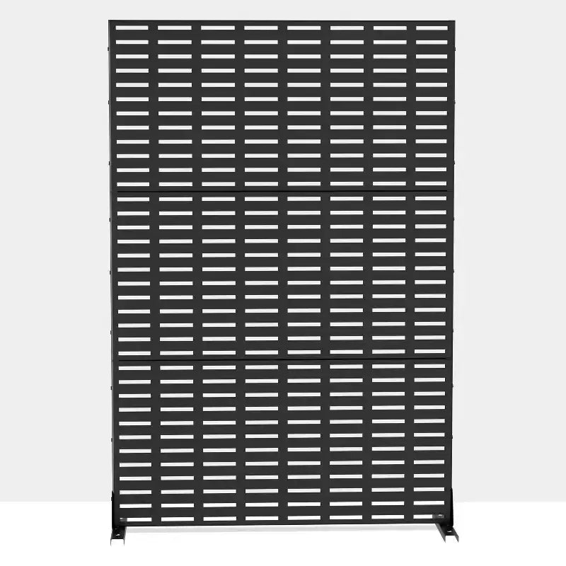 MAYEERTY Room Divider Screen Abraham Grid White Galvanized Sheet 72x47x16in 3-Piece Set 3-Piece Set