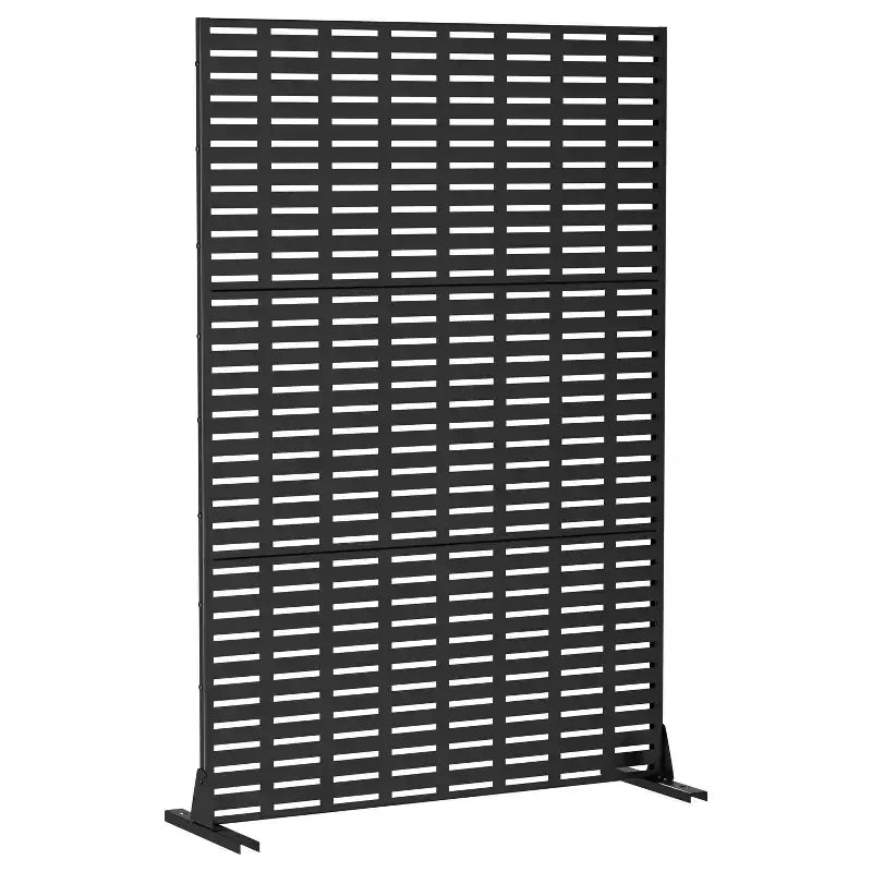 MAYEERTY Room Divider Screen Abraham Grid White Galvanized Sheet 72x47x16in 3-Piece Set 3-Piece Set