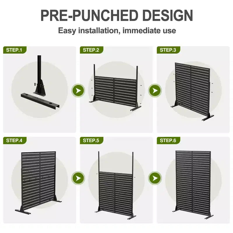 MAYEERTY Room Divider Screen Abraham Grid White Galvanized Sheet 72x47x16in 3-Piece Set 3-Piece Set