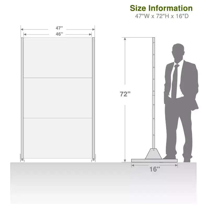 MAYEERTY Room Divider Screen Abraham Grid White Galvanized Sheet 72x47x16in 3-Piece Set 3-Piece Set