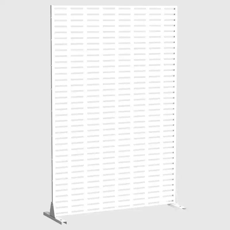 MAYEERTY Room Divider Screen Abraham Grid White Galvanized Sheet 72x47x16in 3-Piece Set 3-Piece Set