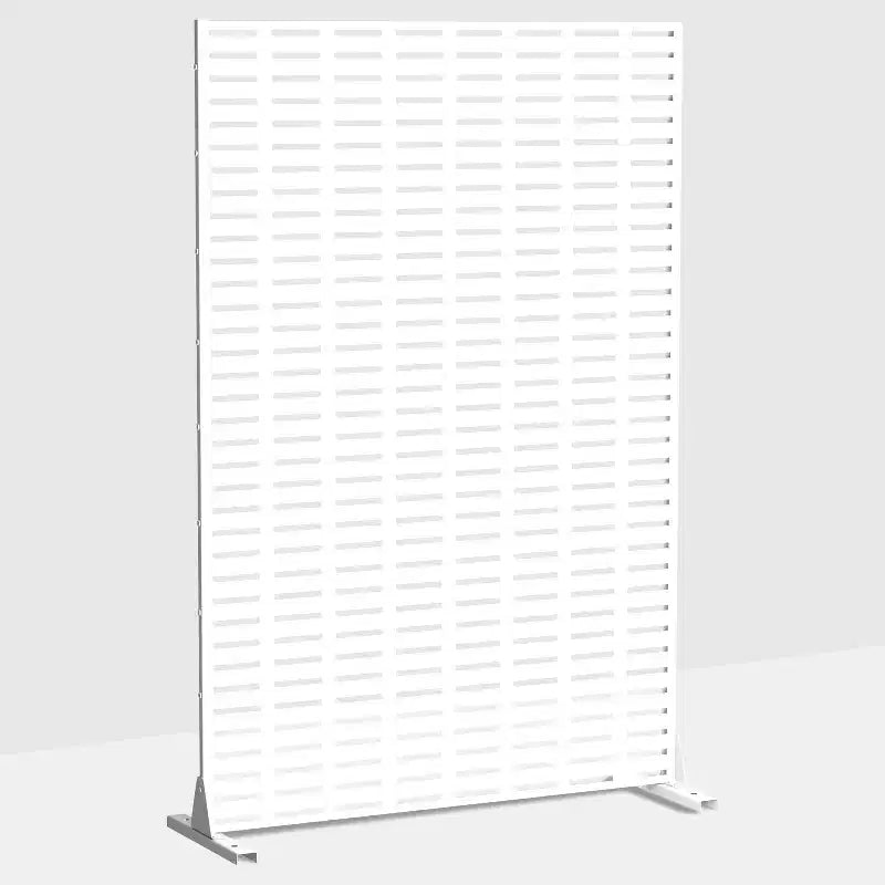 MAYEERTY Room Divider Screen Abraham Grid White Galvanized Sheet 72x47x16in 3-Piece Set 3-Piece Set
