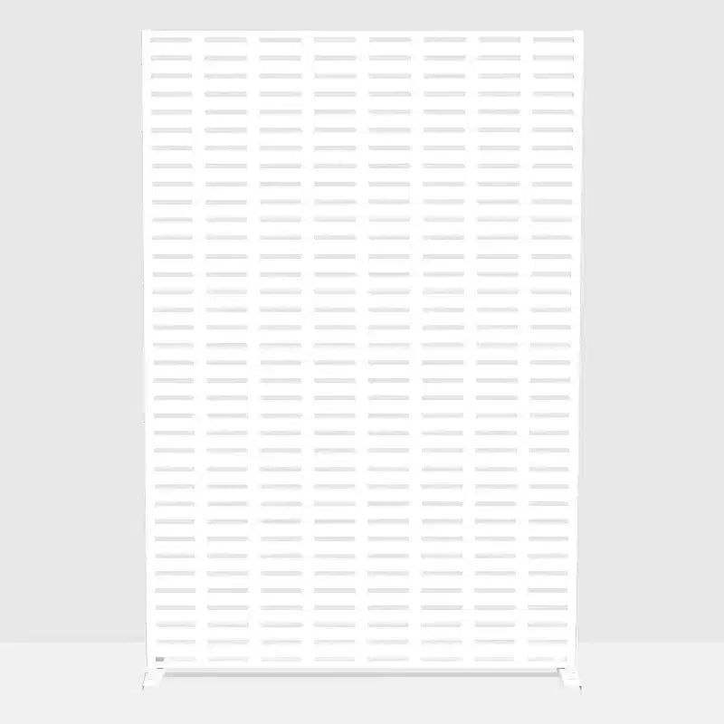MAYEERTY Room Divider Screen Abraham Grid White Galvanized Sheet 72x47x16in 3-Piece Set 3-Piece Set