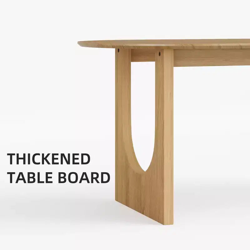 MAYEERTY 67 Wood Oval Dining Table for 4-6, Farmhouse Modern Kitchen & Dining Room Table