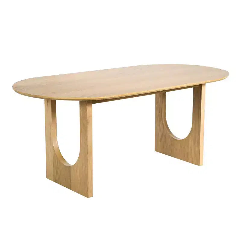 MAYEERTY 67 Wood Oval Dining Table for 4-6, Farmhouse Modern Kitchen & Dining Room Table