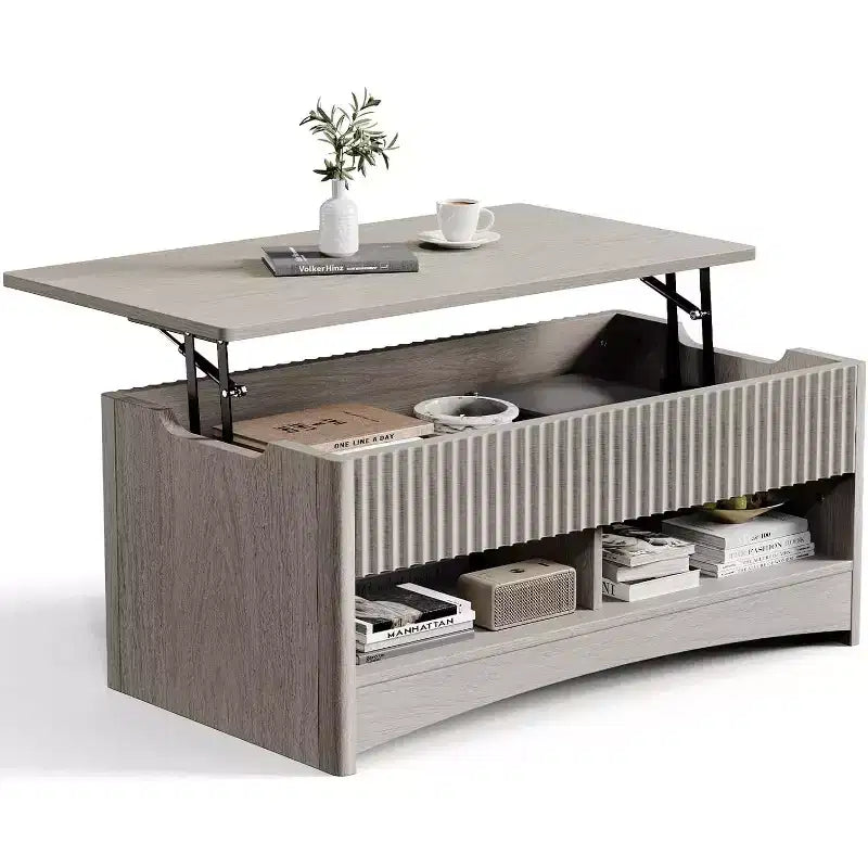 Amada Lift Top Coffee Table with Storage, Modern Center Table with Hidden Compartment, Rectangle Coffee Tables for Living Room, Small Spaces,Office