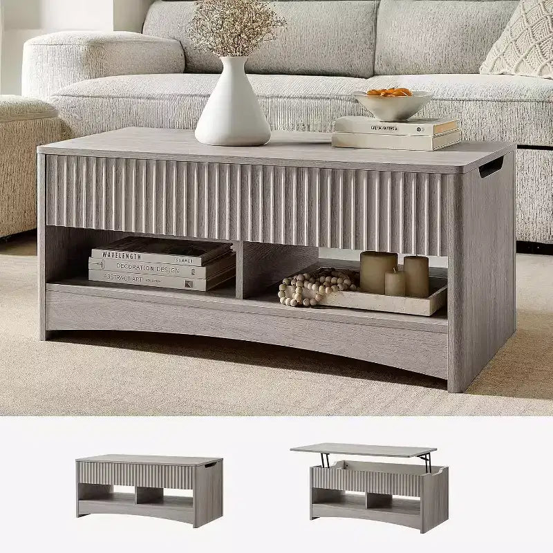 Amada Lift Top Coffee Table with Storage, Modern Center Table with Hidden Compartment, Rectangle Coffee Tables for Living Room, Small Spaces,Office