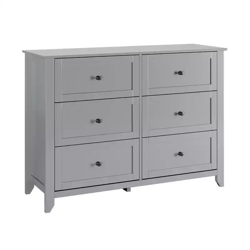 6 Drawers Dresser for Bedroom, Modern Dresser with Deep Drawers and Nickel Round Handle, Wooden Bedroom Drawer Dresser,for Bedroom,Living Room