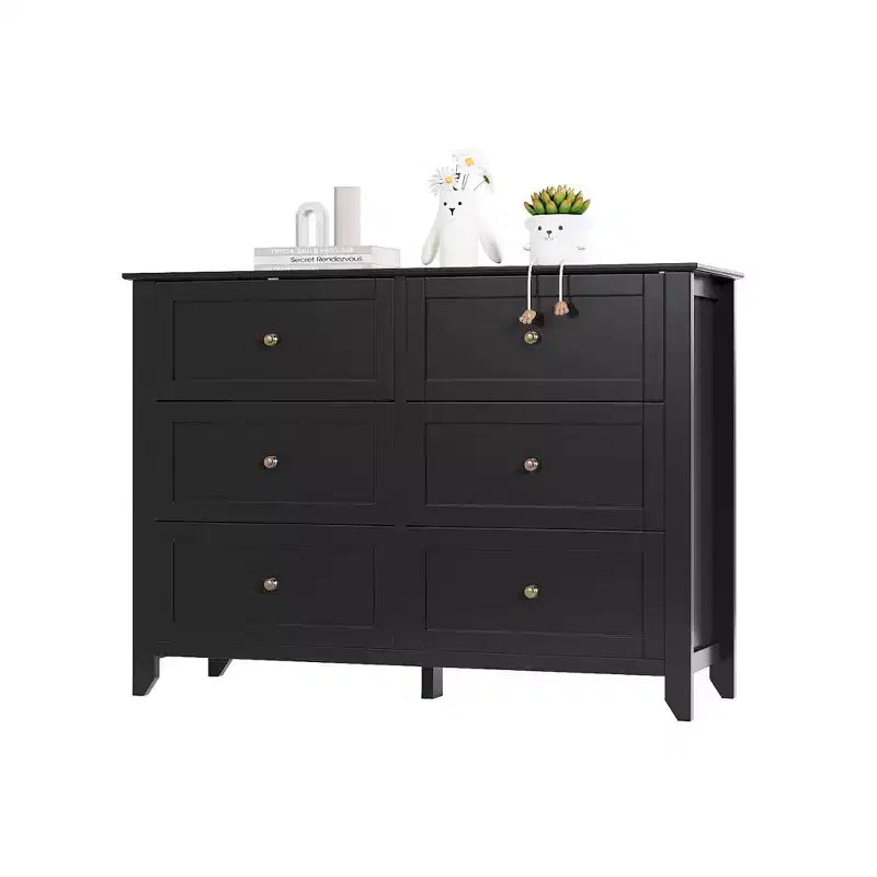 6 Drawers Dresser for Bedroom, Modern Dresser with Deep Drawers and Nickel Round Handle, Wooden Bedroom Drawer Dresser,for Bedroom,Living Room