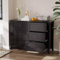 6 Drawers Dresser for Bedroom, Modern Dresser with Deep Drawers and Nickel Round Handle, Wooden Bedroom Drawer Dresser,for Bedroom,Living Room
