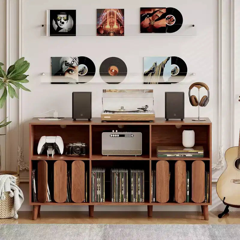 Modern Large Record Player Stand, Storage Console Table, Display Cabinet, Vinyl Record Storage Holder, Record Stand Table, TV Stand Console, Bookcase