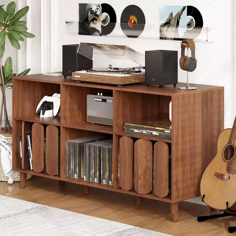 Modern Large Record Player Stand, Storage Console Table, Display Cabinet, Vinyl Record Storage Holder, Record Stand Table, TV Stand Console, Bookcase
