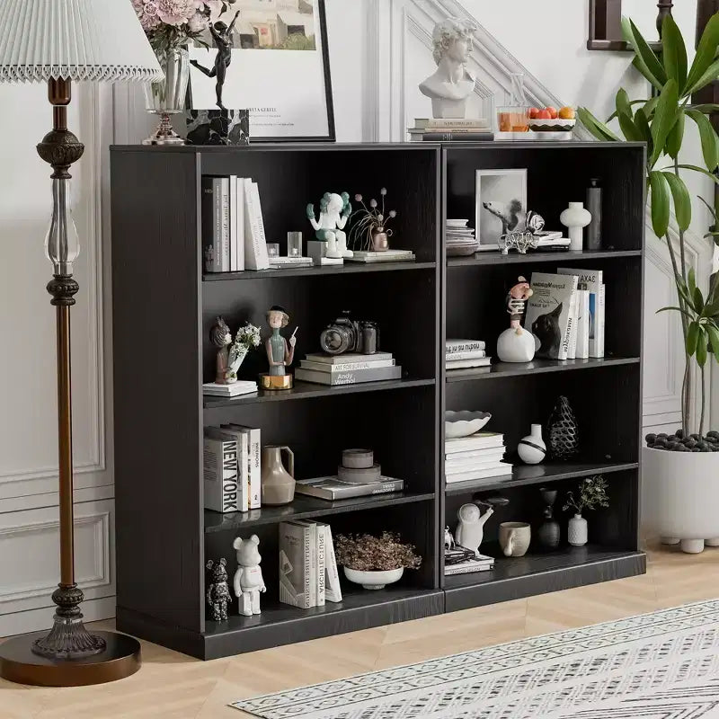 MAYEERTY Freestanding Storage Cabinet Wooden Decorative Cabinets for Home, Office, Small Space, Black, 49*31*16in