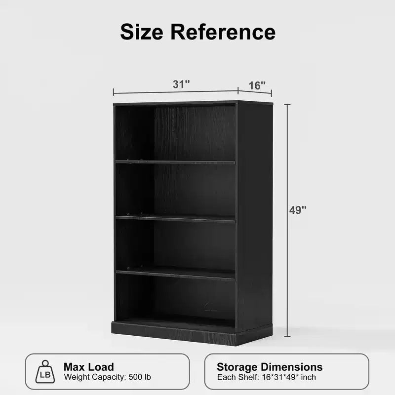 MAYEERTY Freestanding Storage Cabinet Wooden Decorative Cabinets for Home, Office, Small Space, Black, 49*31*16in
