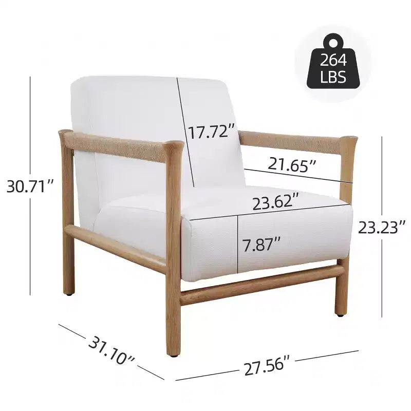 Art Leon Wood and Fabric Accent Chair