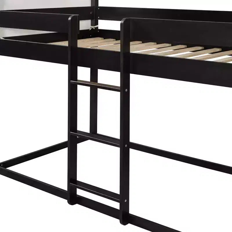 Polibi Twin Over Twin Wooden Bunk Bed with Tent Roof