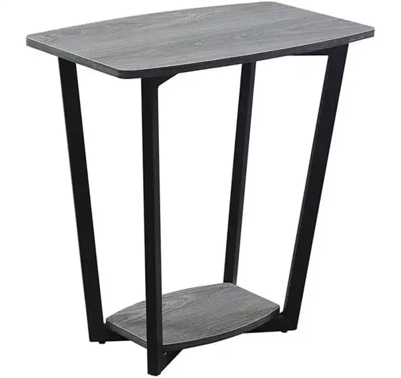 HomeStock Belmont Rustic Industrial End Table with Open Bottom Shelf, Powder Coated Metal Frame and Spacious Modern Display Surface