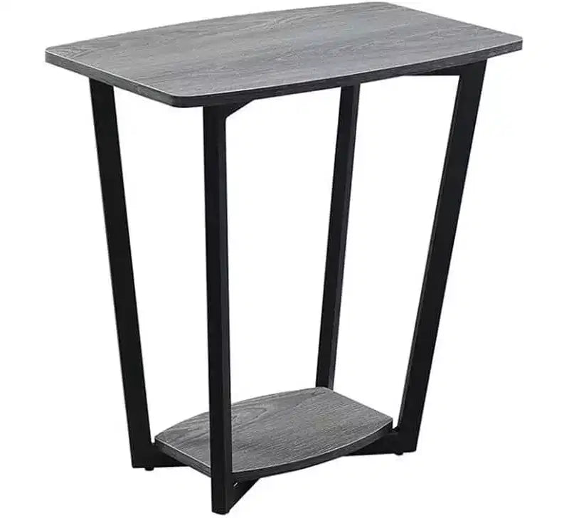HomeStock Belmont Rustic Industrial End Table with Open Bottom Shelf, Powder Coated Metal Frame and Spacious Modern Display Surface