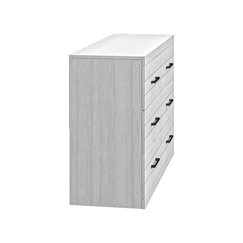Galano Hamsper 6 Drawer Dresser (Interlock) - Pearl White Oak