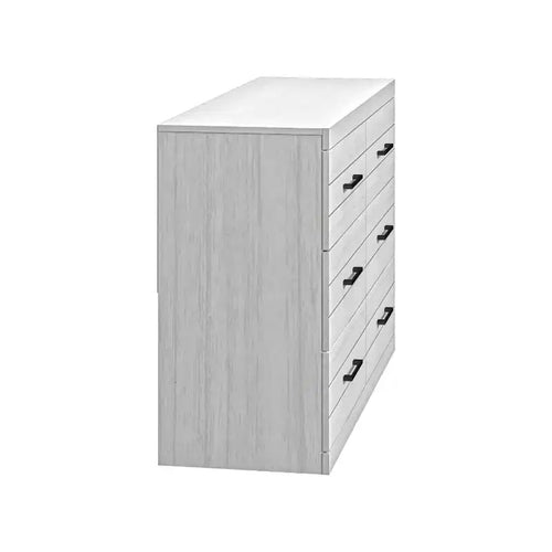 Galano Hamsper 6 Drawer Dresser (Interlock) - Pearl White Oak