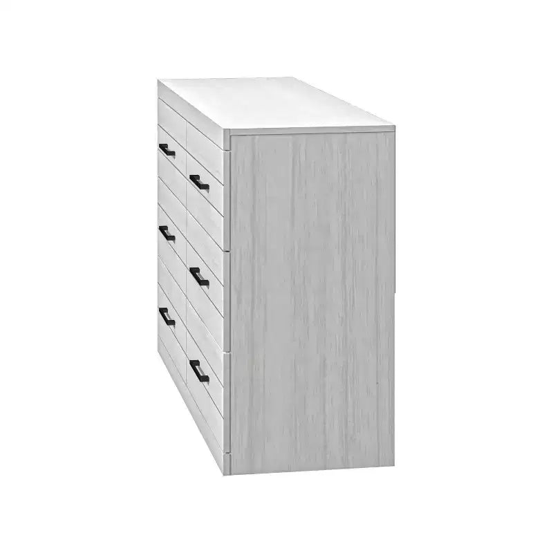 Galano Hamsper 6 Drawer Dresser (Interlock) - Pearl White Oak