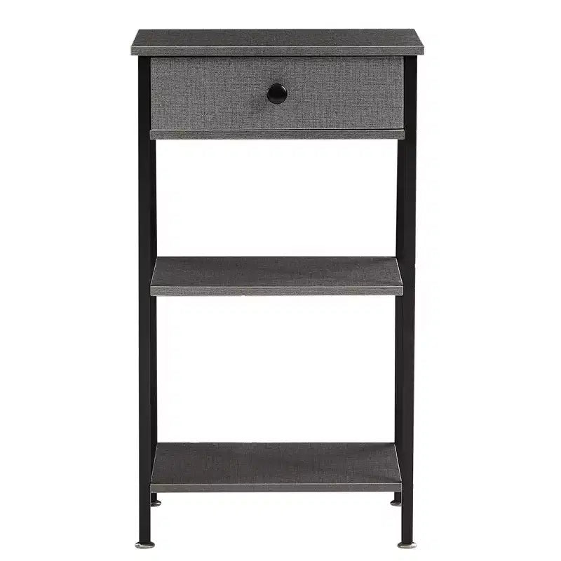VECELO Tall End Side Table Set of 1/2, Nightstand with Adjustable Shelf and Drawer for Living Room or Bedroom, Small Spaces, Brown
