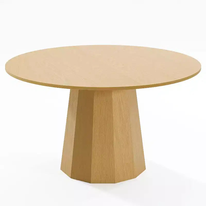 PexFix 52 in.H Solid Wood Round Dining Table Kitchen Table for 4-6 with Tabletop and Tapered Base for Living/Dining Room Coffee Office in Natural