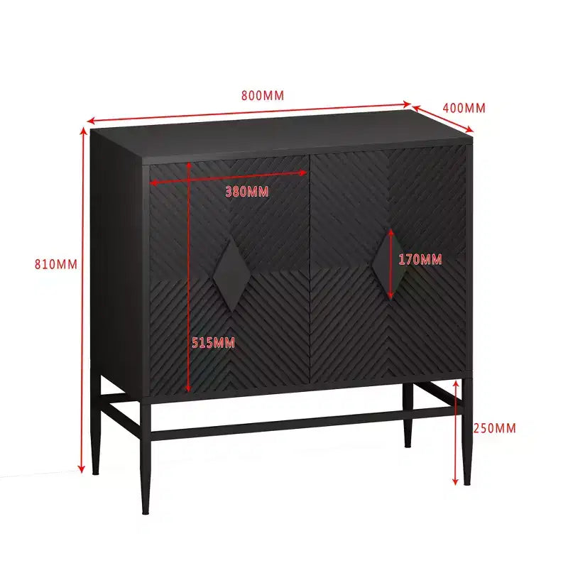 GDFStudio Ember 31.5 Modern Wooden Storage Cabinet with 2 Doors and Adjustable Shelf