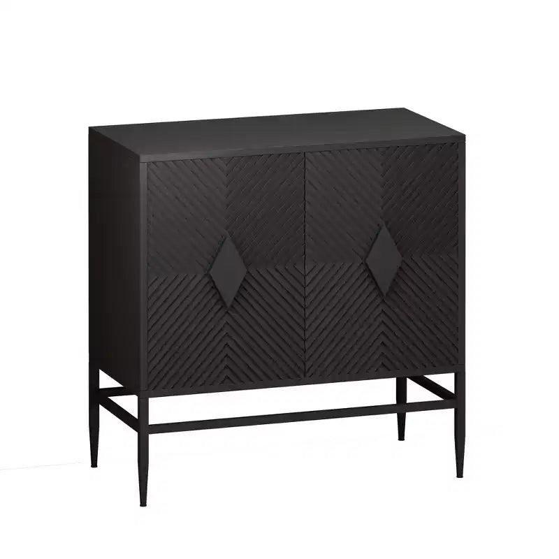 GDFStudio Ember 31.5 Modern Wooden Storage Cabinet with 2 Doors and Adjustable Shelf