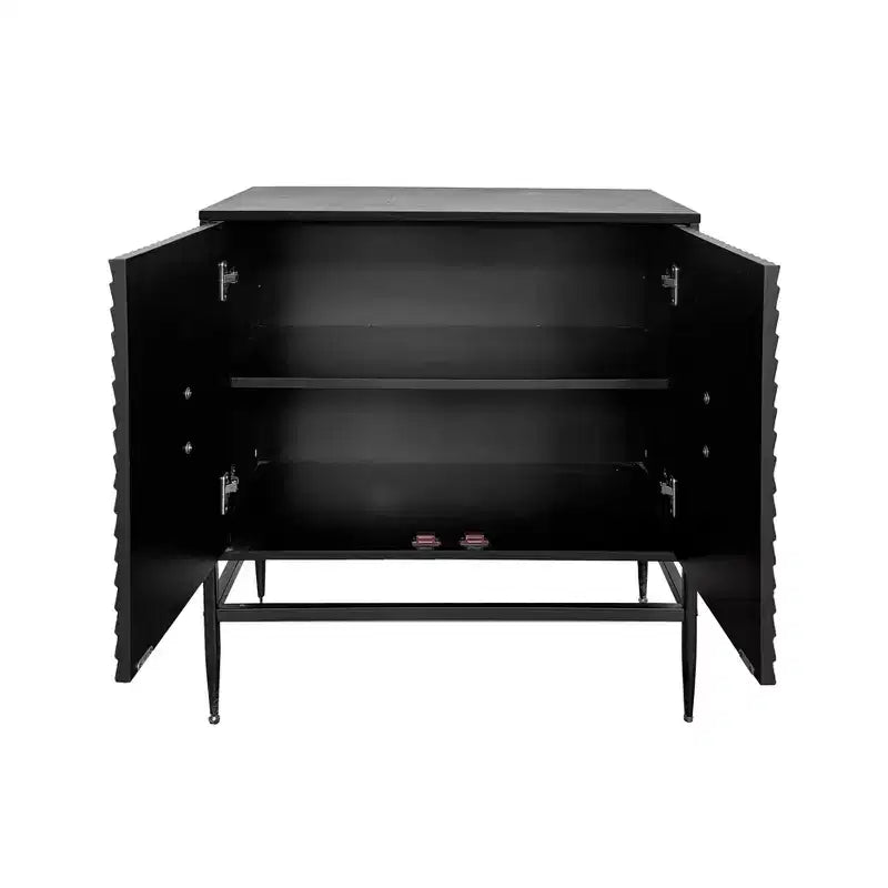 GDFStudio Ember 31.5 Modern Wooden Storage Cabinet with 2 Doors and Adjustable Shelf