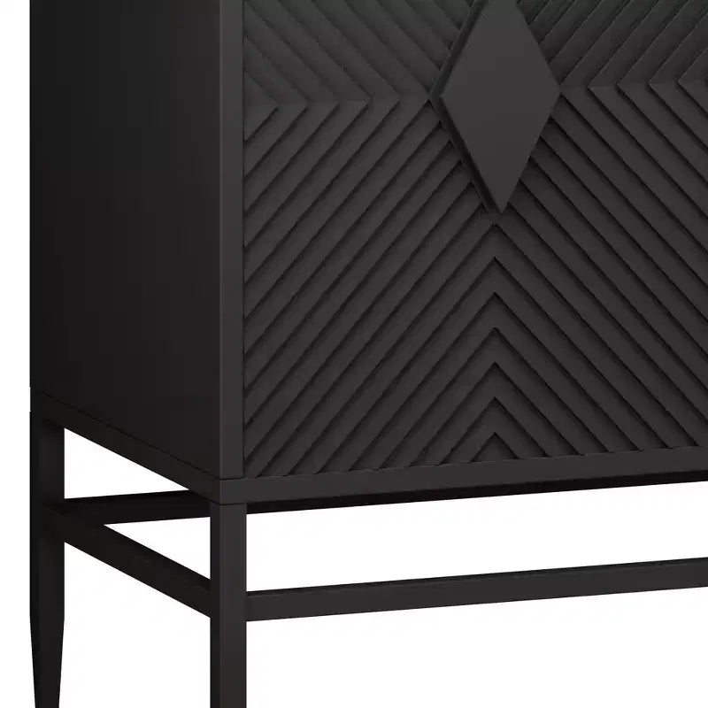 GDFStudio Ember 31.5 Modern Wooden Storage Cabinet with 2 Doors and Adjustable Shelf
