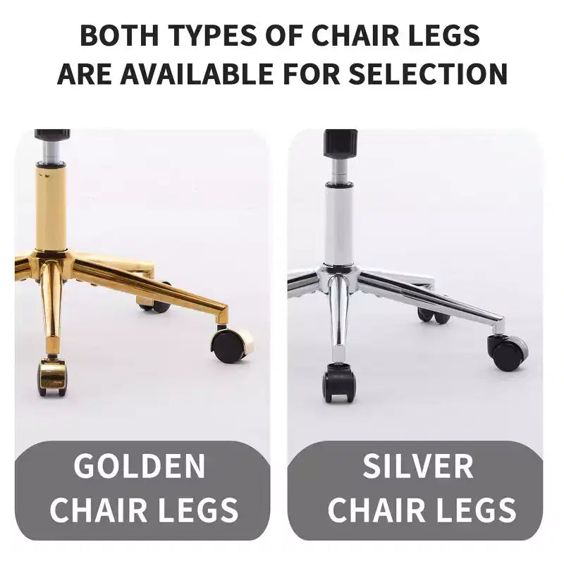 Okak Height-Adjustable Office Chair with Golden Metal Base, Computer Chair with Wheels and Backrest, Comfy Chair for Office, Home