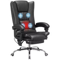 Okak Executive Office Chair with Heat, Massage Computer Chair with Foldable Footrest and Padding Armrest, Swivel Chair for Study, Reading Room