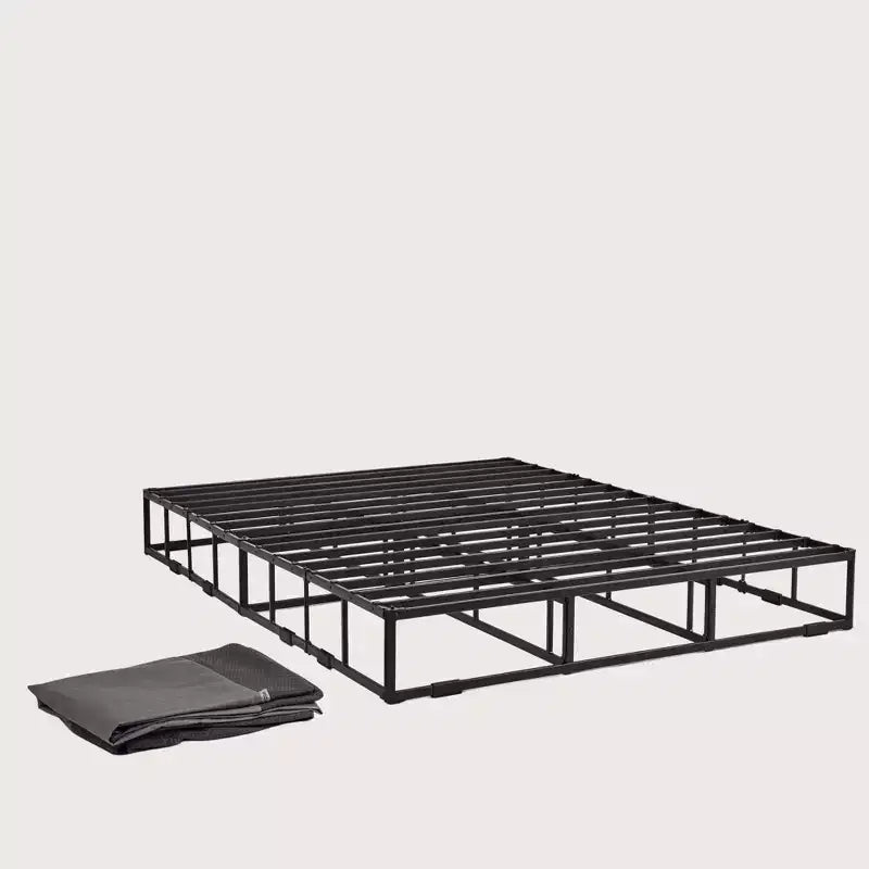 Purple Flat Foundation Standard 9 with 2000 lbs Capacity, Accordion Design, 14 Slats & Zip-On Cover, Gray