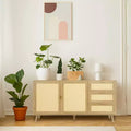 Home Imports Emporium Natural Rattan Boho Storage Cabinet for Living Room & Dining