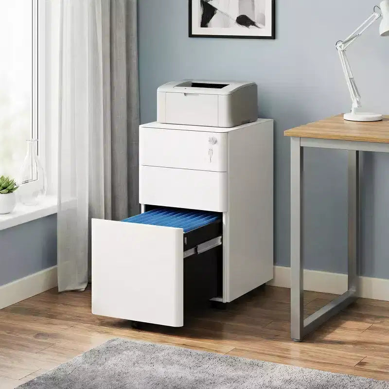 GALAXHERO File Cabinet, 3-Drawer Vertical Filing Cabinet, Slim Space-Saving Storage for Legal/Letter Size Files, Home & Office Organization