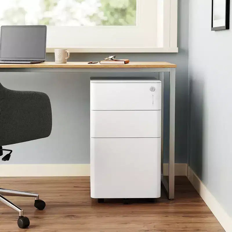 GALAXHERO File Cabinet, 3-Drawer Vertical Filing Cabinet, Slim Space-Saving Storage for Legal/Letter Size Files, Home & Office Organization