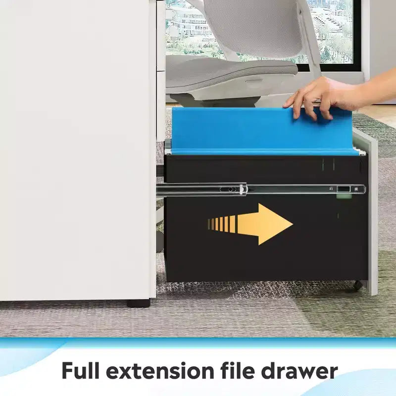 GALAXHERO File Cabinet, 3-Drawer Vertical Filing Cabinet, Slim Space-Saving Storage for Legal/Letter Size Files, Home & Office Organization