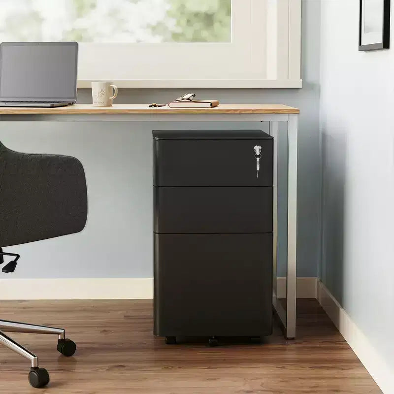 GALAXHERO File Cabinet, 3-Drawer Vertical Filing Cabinet, Slim Space-Saving Storage for Legal/Letter Size Files, Home & Office Organization
