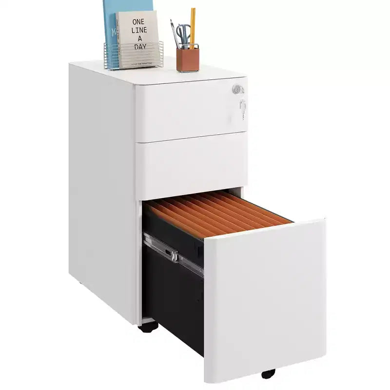 GALAXHERO File Cabinet, 3-Drawer Vertical Filing Cabinet, Slim Space-Saving Storage for Legal/Letter Size Files, Home & Office Organization