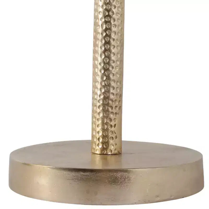 Elegant End Table, Side Table, or Small Night Stand for Room Decor - Bold Hammered Metal Bedside Table with Polished Marble Top for Small Spaces