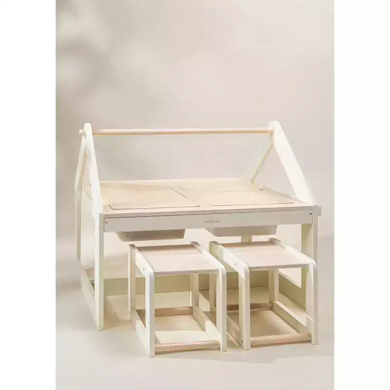 Coco Village - Multifunction Wooden Art & Sensory Table W/ Stools